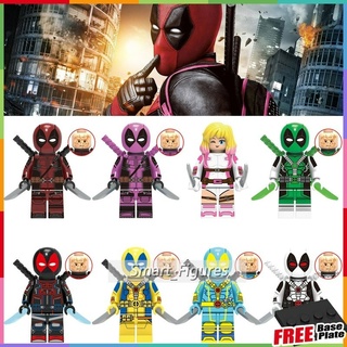 ใหม่ Deadpool Minifigures Tron X-Men Gwenpool สีชมพู Deadpool Tron Deadpool ของเล่นของขวัญ Marvel Mini Figures X0302