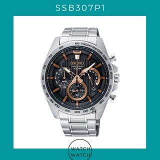 Seiko Chronograph Quartz Tachymeter SSB307 SSB307P1 SSB307P Mens Watch