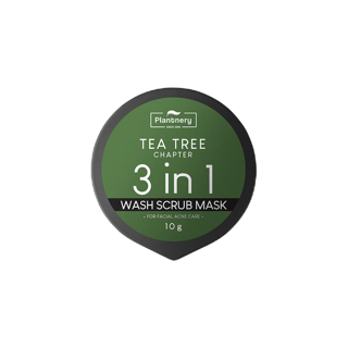 Plantnery Tea Tree 3 in 1 Wash Scrub Mask 10 g มาสก์-สครับ-คลีนเซอร์ สูตรสำหรับผิวมันและเป็นสิว