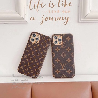 Trendy brand Louis Vuitton iPhone case for iPhone 13 Pro Max 12 Pro Max 11 Pro Max X Xs Xr Xsmax 8Plus 7Plus electroplating edging leather soft shell