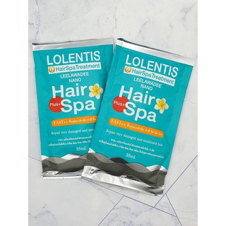 LOLENTIS Plus+Hairspa treatment ลอเลนติส พลัส แฮร์สปา ทรีทเม้นต์ 100 % 35ml. ฟื้นฟูผมแห้งเสีย ทำสี ดัด ยืด 1กล่อง24ซอง