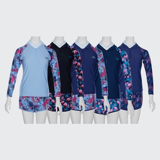 HIGHCLUB ชุดว่ายน้ำกันยูวีผู้หญิง เสื้อแขนยาวกางเกงขาสั้น / HC-UPFL06