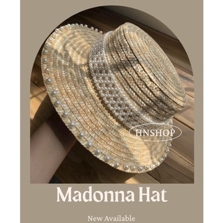 หมวกสาน Madonna Hat แต่งมุข คาดมุข ใส่ถ่ายรูปไปคาเฟ่ (พร้อมส่ง)