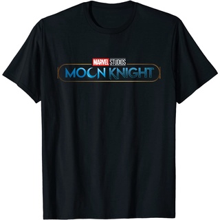 ROUNDคอลูกเรือNeckเสื้อยืด พิมพ์ลายโลโก้ Marvel Moon Knight Series สําหรับผู้ใหญ่-4XL