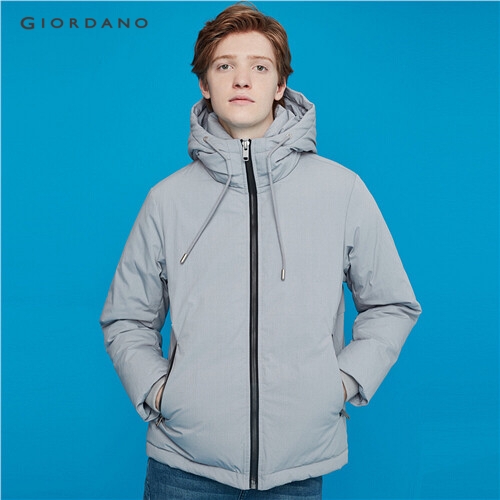 GIORDANO MEN Machine washable 90% white duck down hooded jacket 94079684