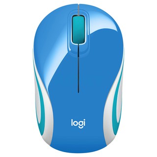 Wireless Optical Mini Mouse LOGITECH (M-187) Palace Blue (สีใหม่)