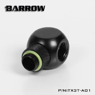 Barrow TX3T-A01 G1/4 นิ้ว X3 อะแดปเตอร์ลูกบาศก์โลหะ หมุนได้ 3 ทาง 3 ทาง สีดํา สีเงิน