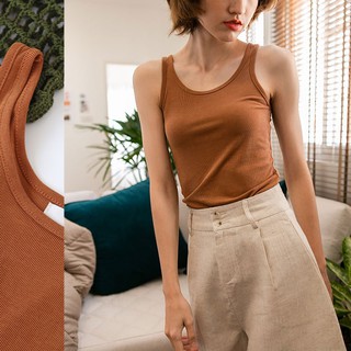 Ts.031 เสื้อกล้ามผู้หญิง Macy Tank Top สี Caramel