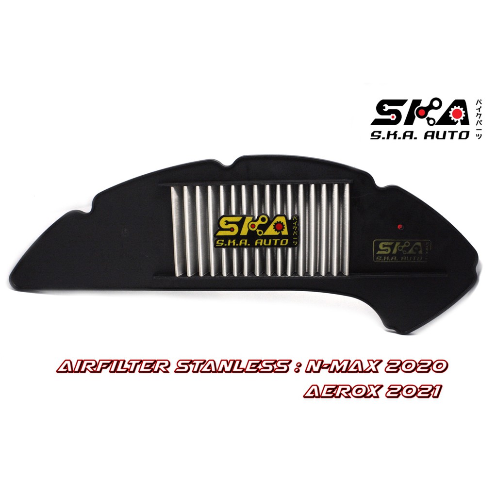 SKA. Airfilter กรองสแตนเลส สำหรับ  New N-max 2020 Aerox2021 ตรงรุ่น เกรดพรีเมี่ยม ขับสนุก รอบมา บิดติดมือ!! ราคา ถูกที่สุด ดีลบีเคเค แกลเลอรีภาพที่ 3