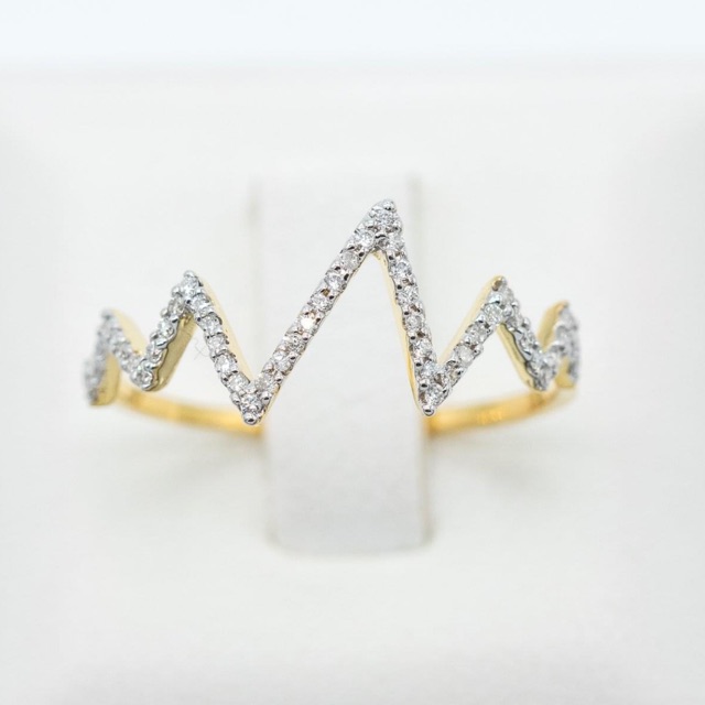 Happy Jewelry แหวนกราฟ ทรงสวย ดีไซด์เก๋ เพชรแท้ ทองแท้ ME542 ฟรีกล่องโบว์ 🎀