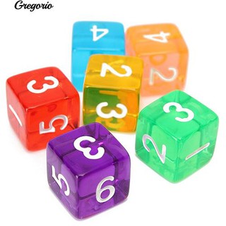 Gregorio 7Pcs Polyhedral Dices ของเล่นบทบาทการเล่นคณะกรรมการ Prop โปร่งแสงชุดลูกเต๋าคริลิค