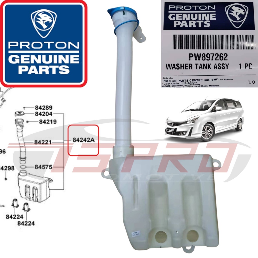Proton Exora All Bold Turbo CFE CPS ถังปัดน้ําฝนเครื่องซักผ้ากระจกหน้ารถ Tangki PW897262