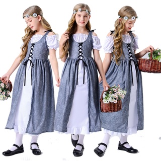 Childrens drama stage performance costume Halloween costume European court style Farm dress Flower House girl dress quality assurance CIFM