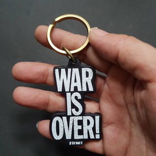 WAR IS OVER พวงกุญแจรถ พวงกุญแจหนังแท้ มอเตอร์ไซด์ พวงกุญแจหนัง หนา 3 มม.