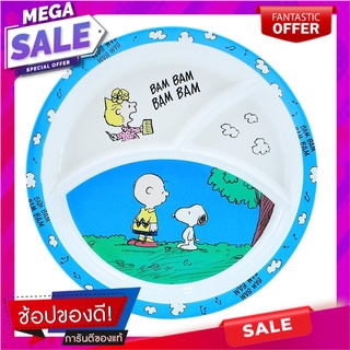 ถาดหลุมเมลามีน 10" SUPERWARE SNOOPY BAM BAM อุปกรณ์ใส่อาหาร MELAMINE COMPARTMENT PLATE 10" SUPERWARE SNOOPY BAM BAM