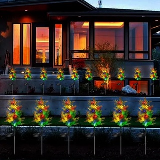 LED Colorful solar Christmas tree light 2pcs/box ไฟสวน ไฟสนามหญ้า ไฟคริสต์มาส 2ชิ้น/กล่อง