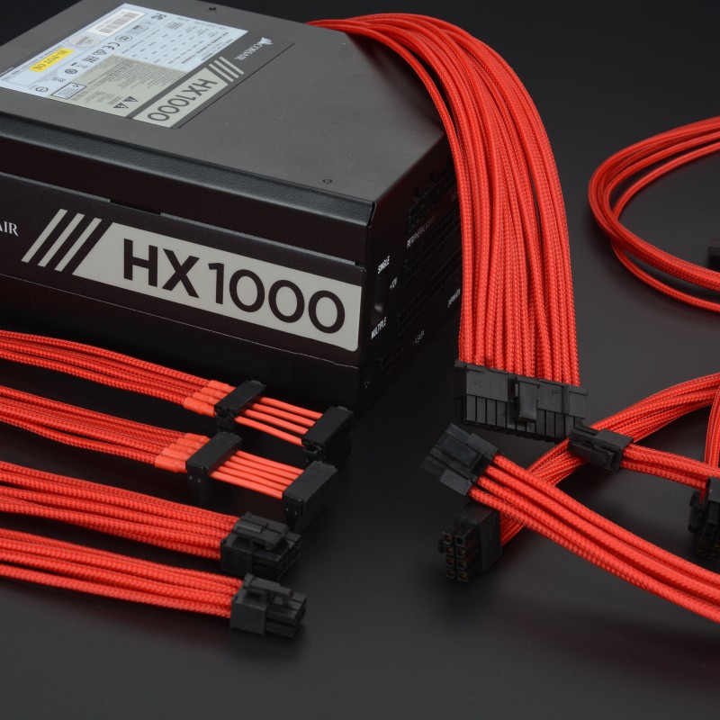 สายเคเบิล PSU แบบแยกส่วนเต็มรูปแบบแบบกําหนดเองสําหรับ Corsair HX RM AX