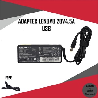 ADAPTER NOTEBOOK LENOVO 20V4.5A*USB / สายชาร์จโน๊ตบุ๊ค ลีโนโว่ + แถมสายไฟ