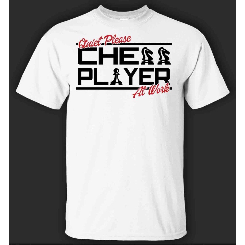 เสื้อยืด Mens Quiet Please Chess Player At Work - ใหม่ล่าสุด