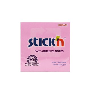 กระดาษโน้ต STICKN 3"x3" 360* 21554 ชมพู (PC)