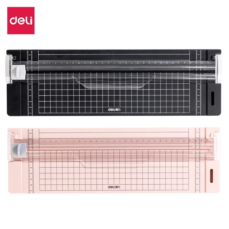 Deli เครื่องตัดกระดาษ (ใบมีดฟรี) แท่นตัดกระดาษ ขนาดใหญ่ ใบมีดคม อุปกรณ์สำนักงาน Paper Trimmer