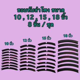 ขอบทับลำโพง (คิ้วลำโพง) ขนาด 10 , 12 , 15 , 18 นิ้ว อย่างดี จำหน่าย 8 ชิ้น/ชุด