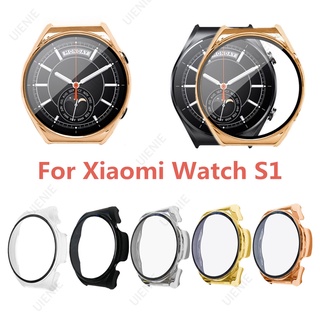 เคส Xiaomi Watch S1 PC พร้อมฟิล์มนิรภัย 2 In 1 เคสป้องกัน แฟชั่น กันชน สําหรับ Xiaomi Watch S1 เคส