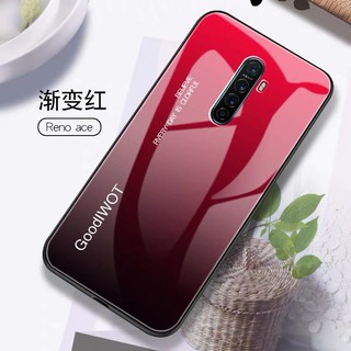 พร้อมส่งทันที Case OPPO Reno2F เคสกระจกสองสี เคสเงาไล่สี สีกระจกเทมเปอร์ปลอกแก้วฝาหลังกันชน ขอบนิ่ม TPU CASE