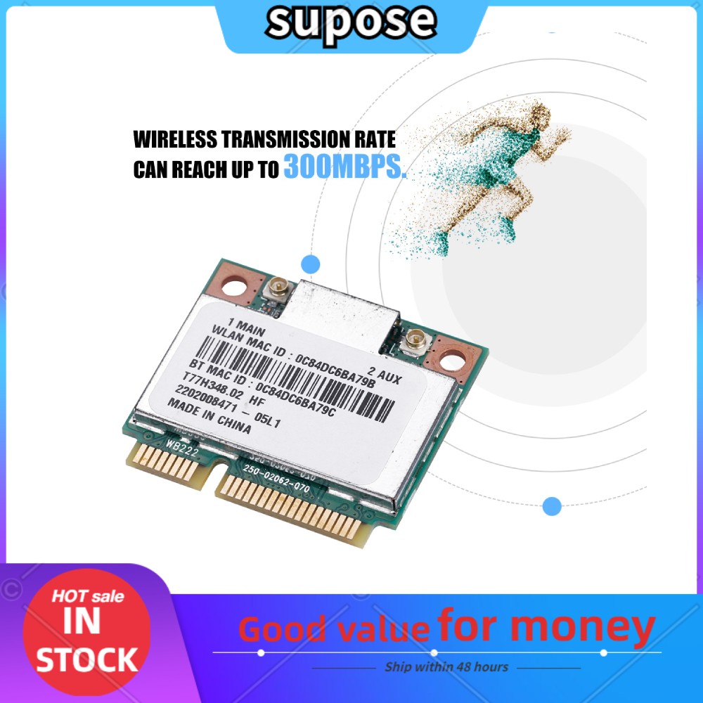 Dual Band 2.4G/5Ghz AR5B22 เครือข่าย 300Mbps บลูทูธ 4.0 WIFI Mini PCI-E การ์ดไร้สาย