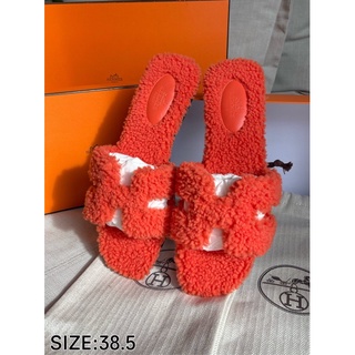 hermes teddy fur orange 38.5