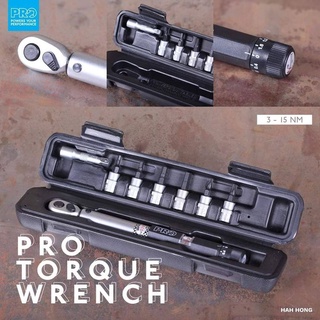 ประแจปอนด์ PRO TORQUE WRENCH ประแจปรับแรงได้ 3-15 NM จับกระชับมือไม่เทอะทะ ใช้งานง่าย ผลิตจากเหล็กจึงแข็งแรงทนทาน