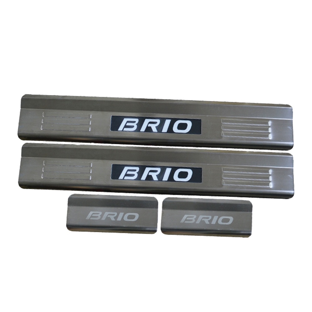 ชายบันไดสแตนเลสมีไฟ / สคัพเพลทมีไฟ Honda Brio 2008 - 2018 ชายบันไดมีไฟ ฮอนด้า บรีโอ้ HondaBrio