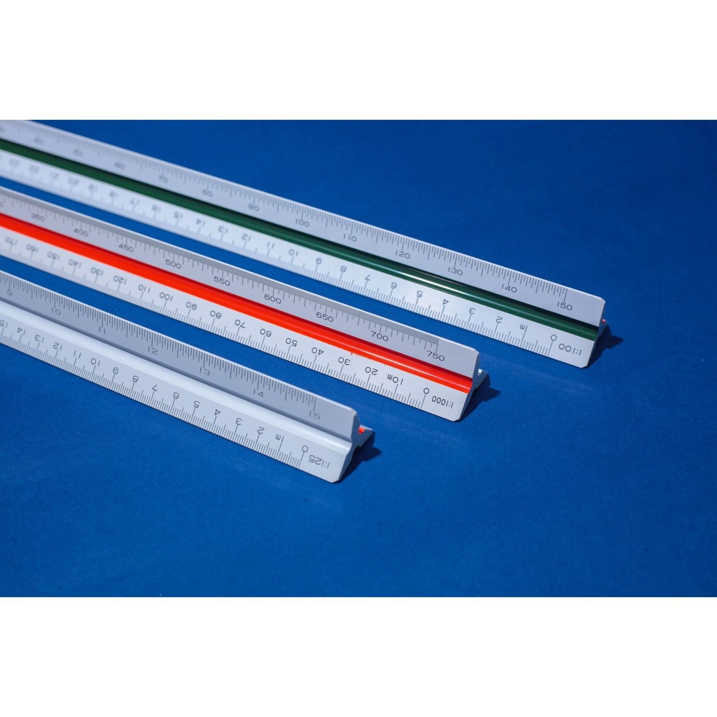 Project Scale ruler ไม้สเกล สามเหลี่ยม 12 นิ้ว  มีให้เลือก สามแบบ A 1:125 / B 1:500 / C 1:2500