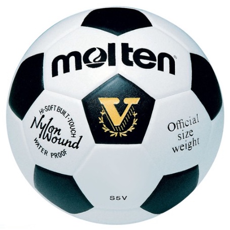 ฟุตบอลหนังอัด No.5 MOLTEN รุ่น S5V ขาว-ดำ