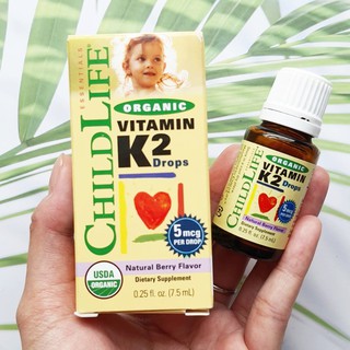 วิตามิน เค2 สำหรับเด็กและทารก Organic Vitamin K2 Drops, Natural Berry 5 mcg 7.5 mL (ChildLife®)