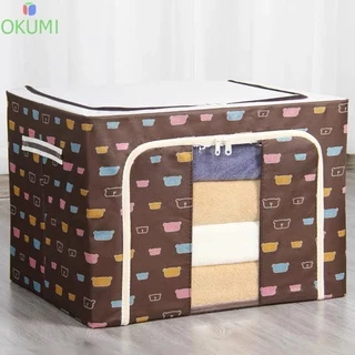 OKUMI_SHOP (ลุกค้าใหม่1 บาท) กล่องผ้าพับได้ เอนกประสงค์ อุปกรณ์จัดเก็บ ผ้าห่ม
