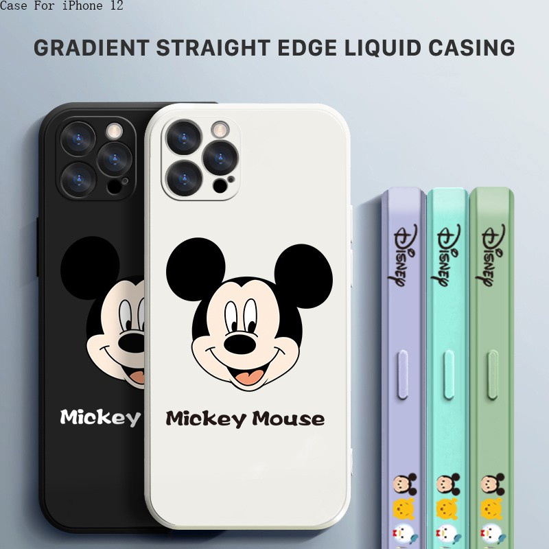 iphone iPhone 12 Pro Max Mini XR ip ไอโฟน สำหรับ Soft Case Camera Protective Phone Casing Shockproof Cartoon Mickey Mous