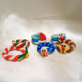 Polymer Clay Ring Christmas collection แหวน ดินปั้น แหวนน่ารัก