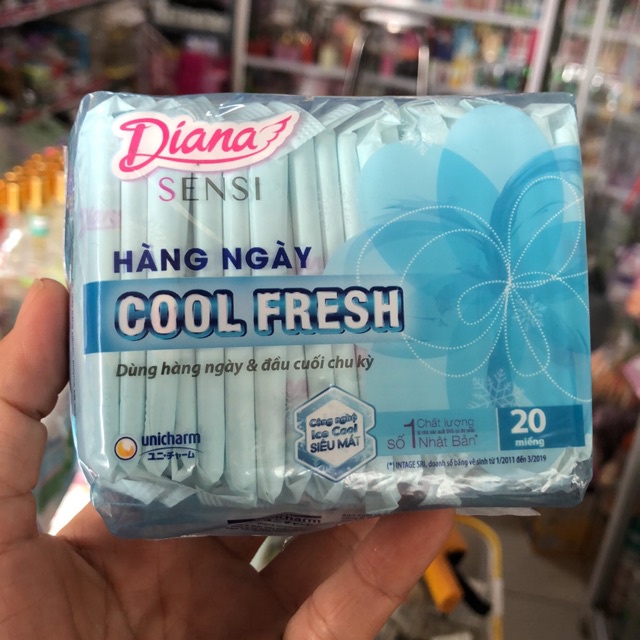 [ ผลิตภัณฑ ์ ของแท ้ ] ผ ้ าอนามัย Sensi Cool Fresh Daily Diana ( 22 ชิ ้ น )