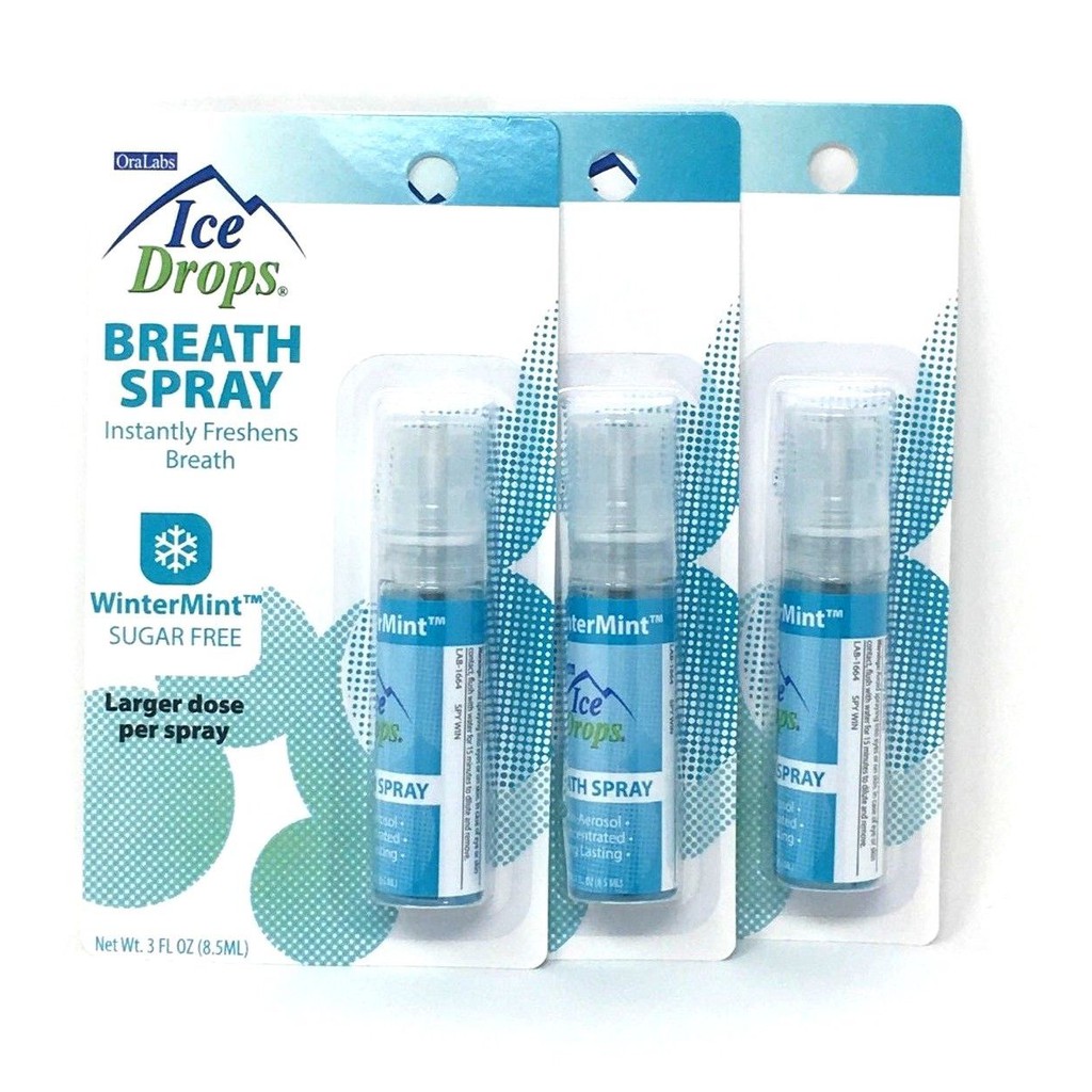 สเปรย์ระงับกลิ่นปาก OraLab Ice Drops Breath Spray WinterMint Sugar Free