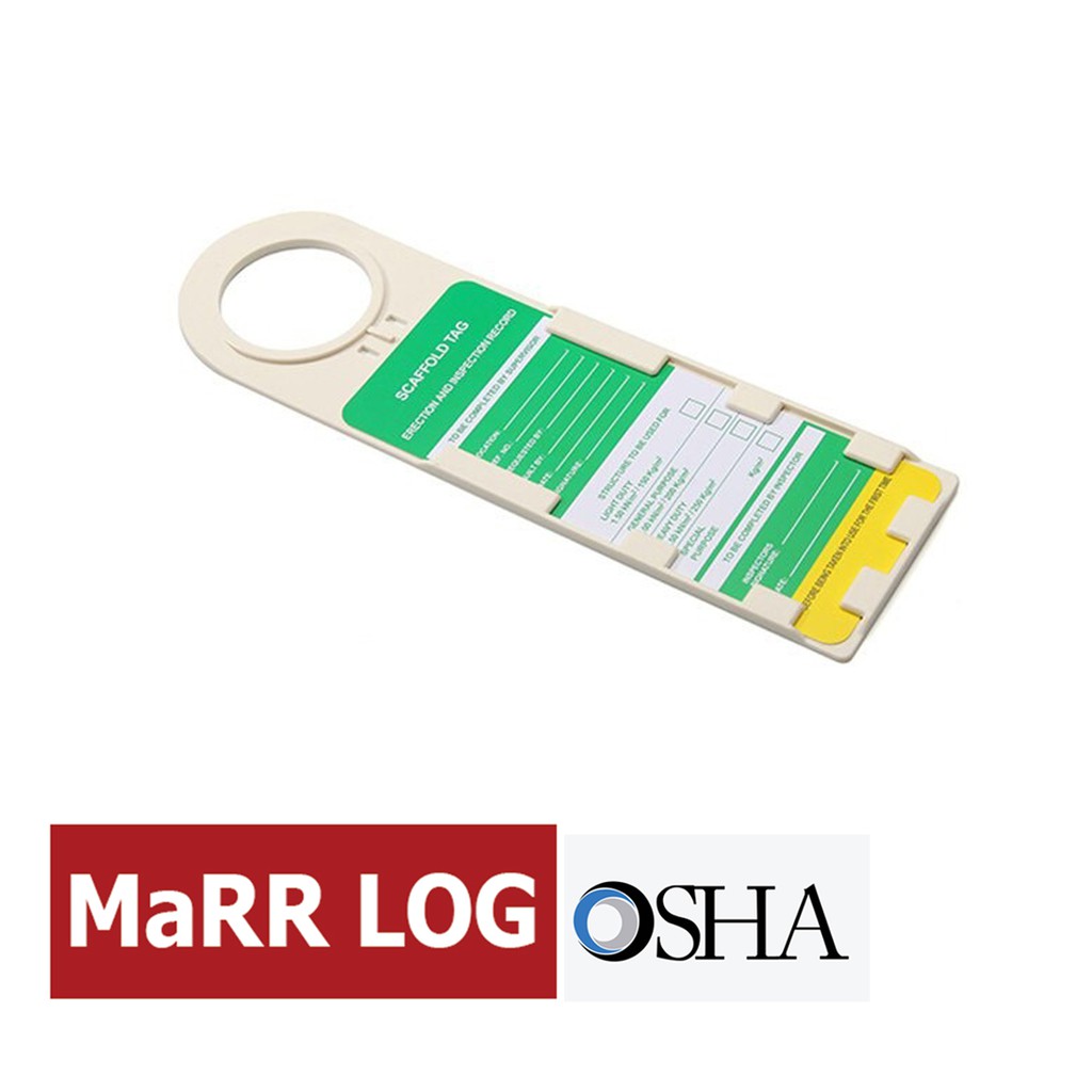 ป้ายแขวนนั่งร้าน ป้ายแสดงสถานะติดตั้งนั่งร้าน SCAFFOLD TAG (Scaffolding safety tag)ฺ รหัส BD-P38 MaRR LOG