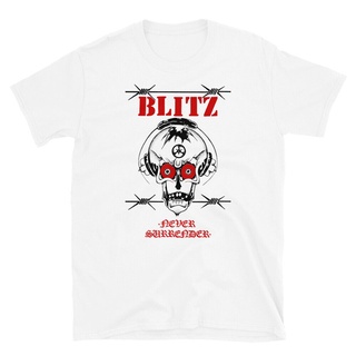 เสื้อยืดแขนสั้น พิมพ์ลาย Blitz-Never Surrender สไตล์พังก์ อังกฤษ แฟชั่นสําหรับผู้ชาย 2022S-5XL