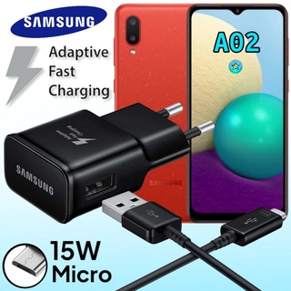 ที่ชาร์จ Samsung A02 micro 15W ซัมซุง หัวชาร์จ(EU) สายชาร์จ หัวเสียบไมโคร Fast Charge ชาร์จเร็ว ชาร์จด่วน ของแท้ศูนย์