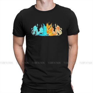 Avatar THE LAST AIRBENDER เสื้อยืดแขนสั้นลําลอง ผ้าฝ้าย 100% พิมพ์ลาย Fire and Water do not Mix ทรงหลวม สําหรับผู้ชายสาม