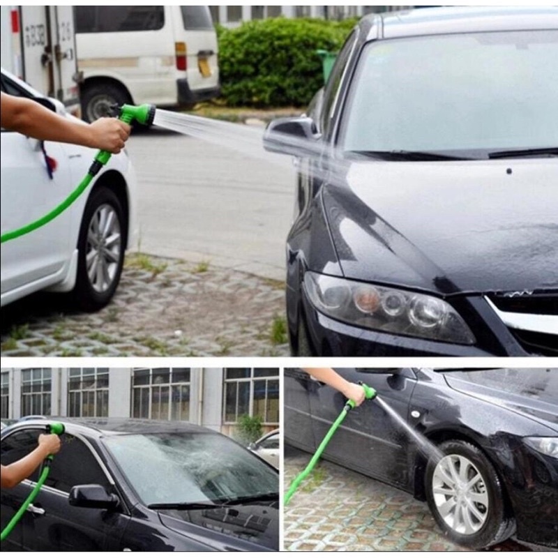 สายยางรดน้ำต้นไม้ สายยางฉีดน้ำยืดหดได้ สามารถปรับหัวฉีดได้ 7รูปแบบ [ความยาว 15เมตร] - รูปที่ 7