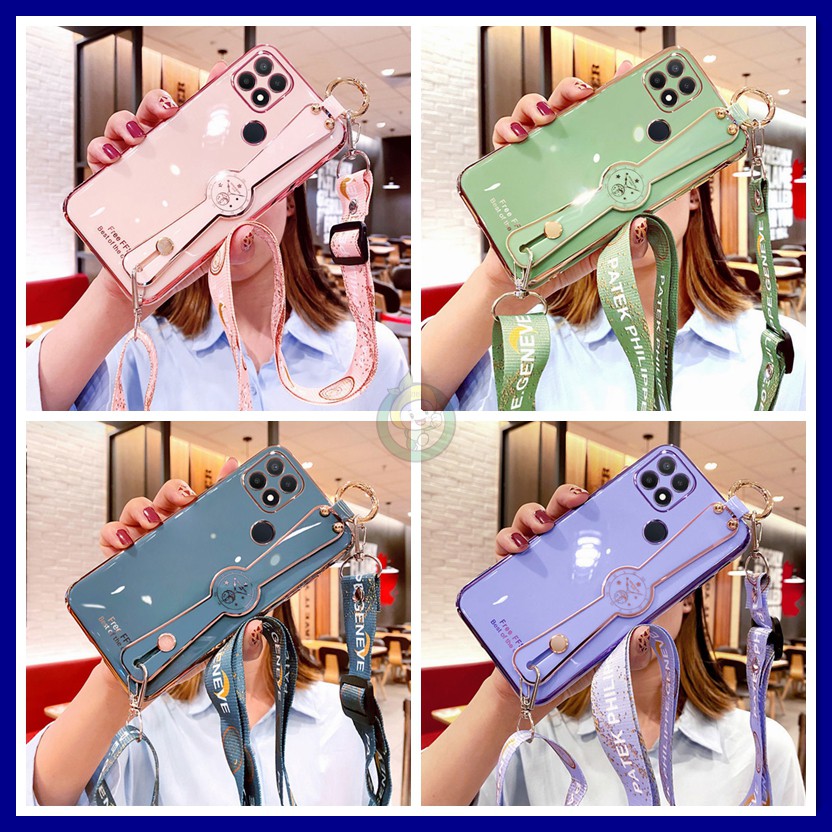 เคส OPPO A15S A15 A74 5G A94 Reno4 A93 F11PRO A15 Reno5 A57 A39 F5 F1S A83 Reno2 Case oppo A15 A94 4Z F11PRO Reno Soft Case oppo Reno4 เคสโทรศัพท์สายคล้องข้อมือ