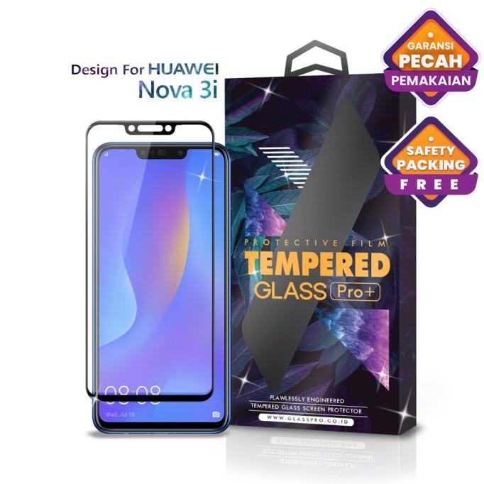 Huawei Nova 3i กระจกนิรภัย แบบเต็ม สีดํา พรีเมี่ยม สําหรับ Huawei Nova 3i