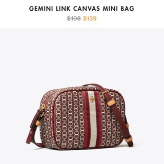 Tory Burch Gemini link crossbody burgundy