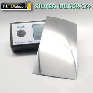 SILVER-BLACK VLT 3% WINDOW FILM ฟิล์มอาคาร ฟิล์มปรอท ฟิล์มกรองแสง ฟิล์มติดกระจก (ราคาต่อเมตร)