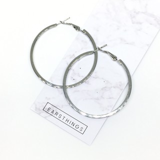 Hoop earrings แบบกลมแบน